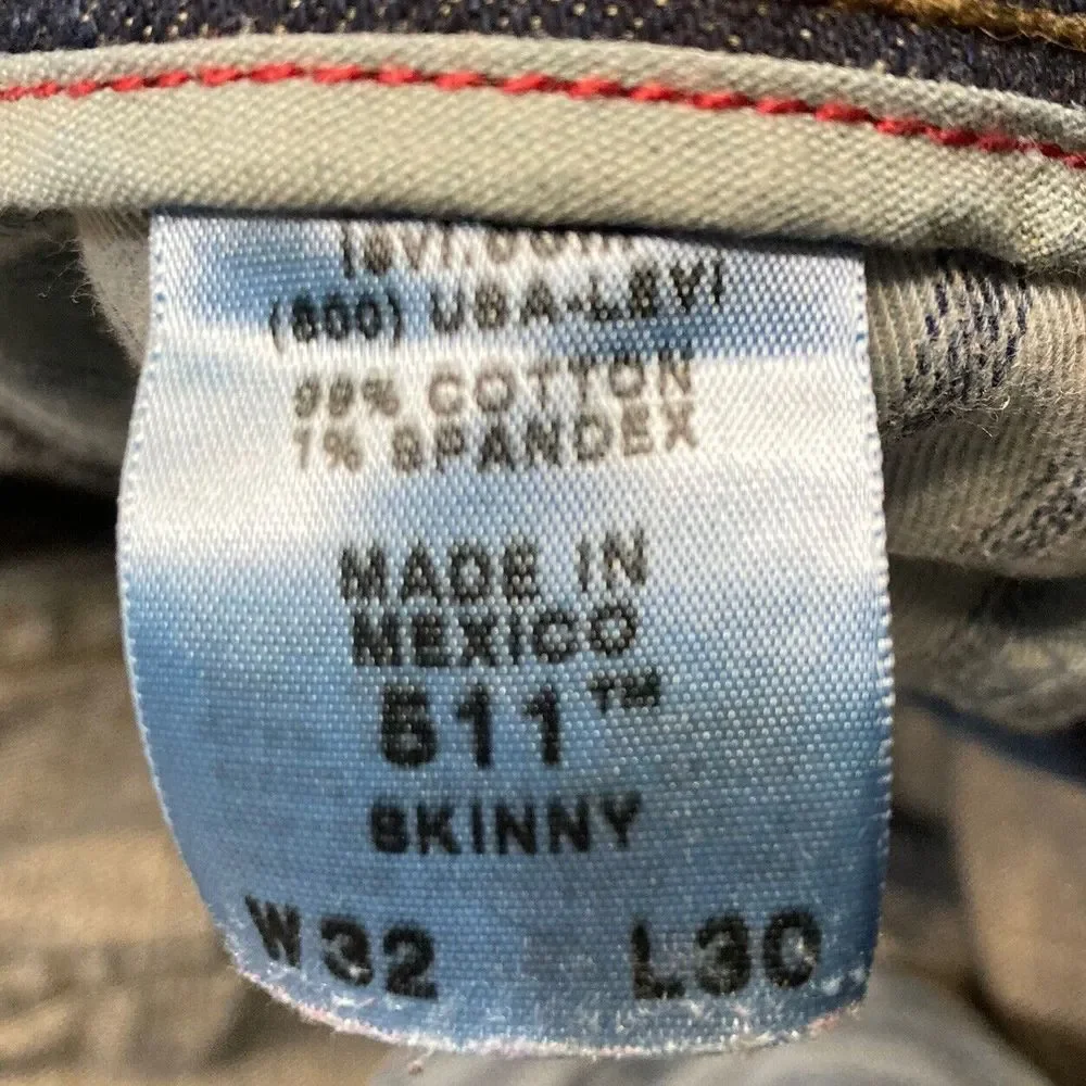 Levi's‎ 511 Men's Skinny Jeans Blue Size 32 x 30 (32 x 31 Measured)